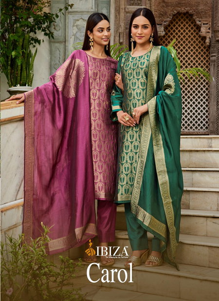 Carol By Ibiza Banglory Silk Jacquard Designer Salwar Suits Suppliers In India